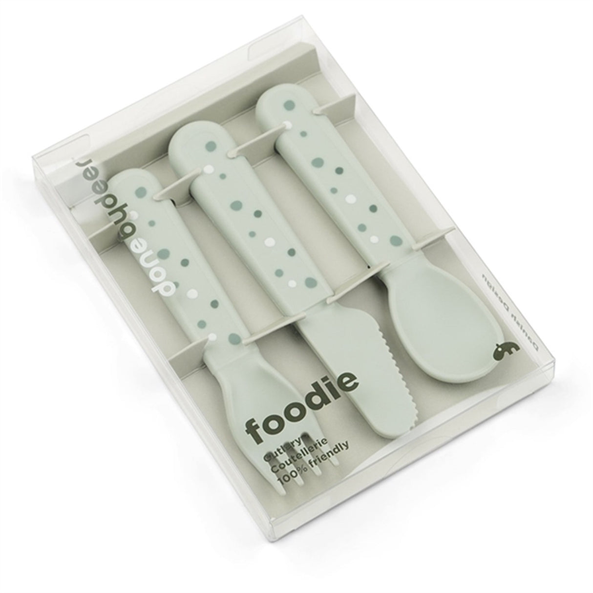 Done by Deer Foodie Cutlery Set Happy Dots Green
