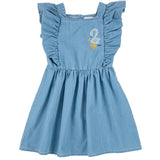 Bobo Choses Light Blue Pelican Denim Ruffle Dress