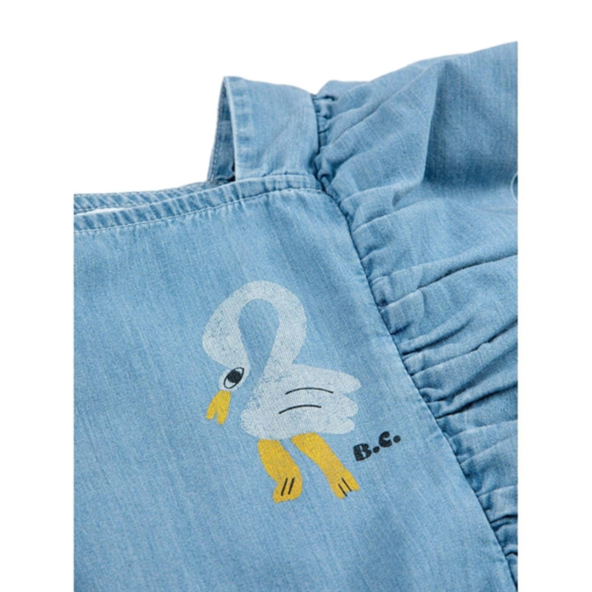 Bobo Choses Light Blue Pelican Denim Ruffle Dress 2