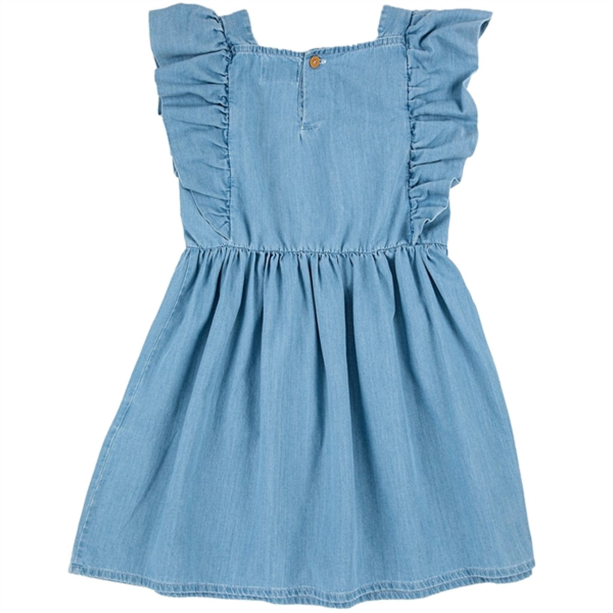 Bobo Choses Light Blue Pelican Denim Ruffle Dress 4