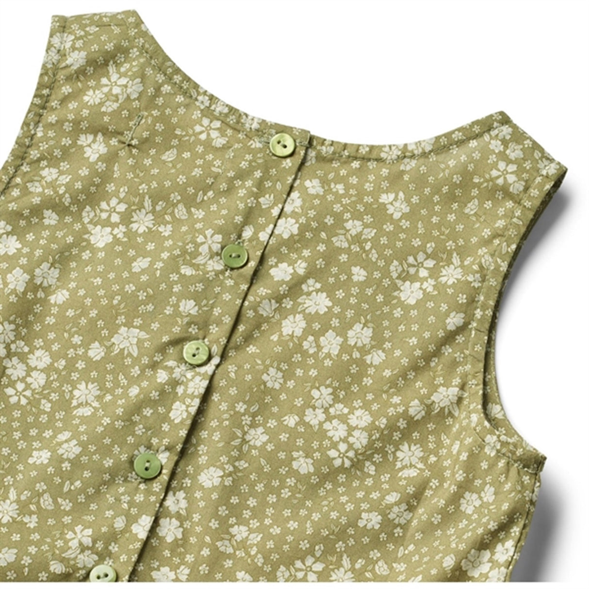 Wheat Green Flowers Dress Nilla