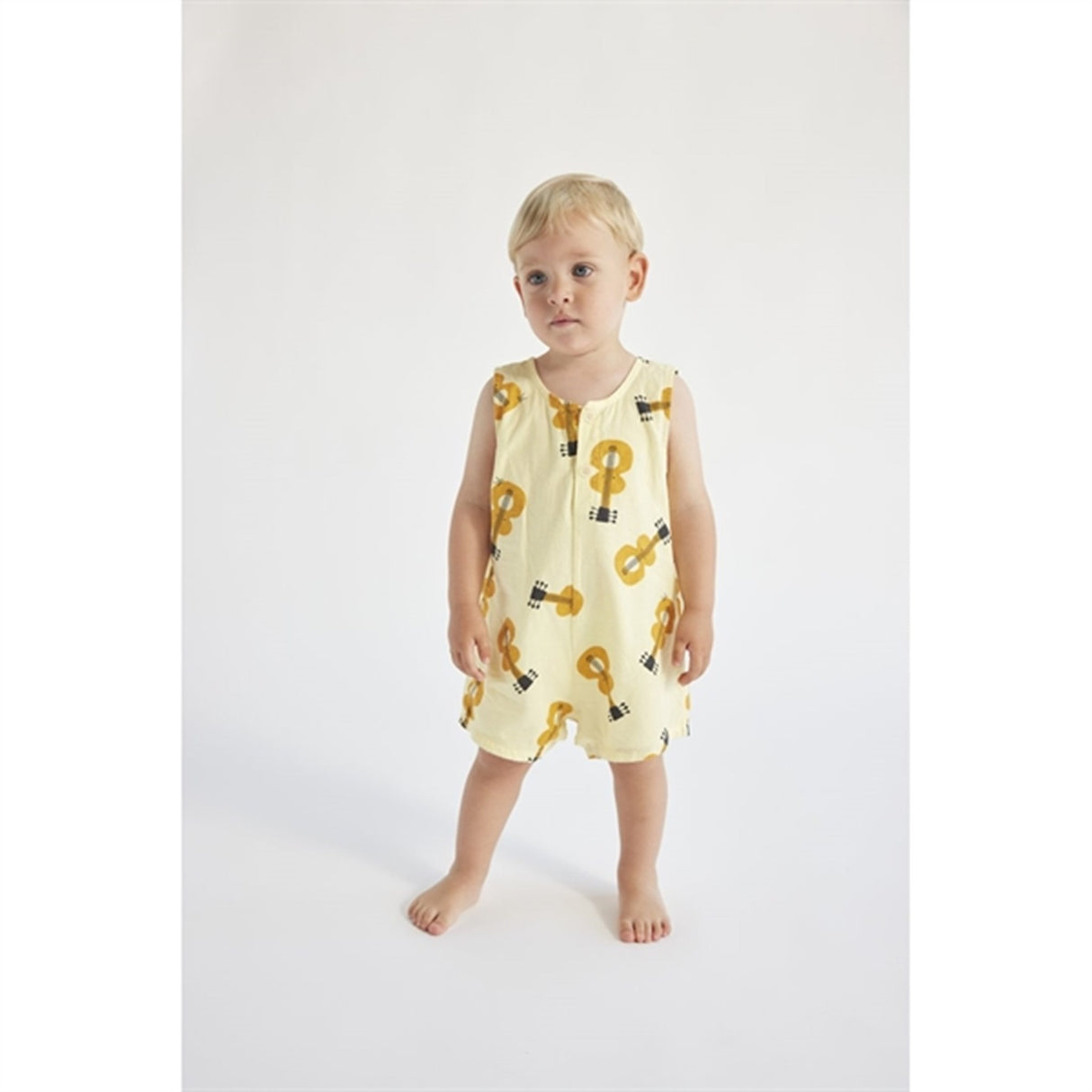 Bobo Choses Baby Acoustic Guitar All Over Woven Playsuit Sleeveless Light Yellow