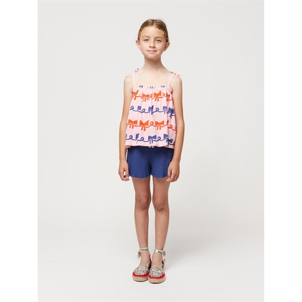 Bobo Choses Ribbon Bow All Over Woven Tank Top Pink 4