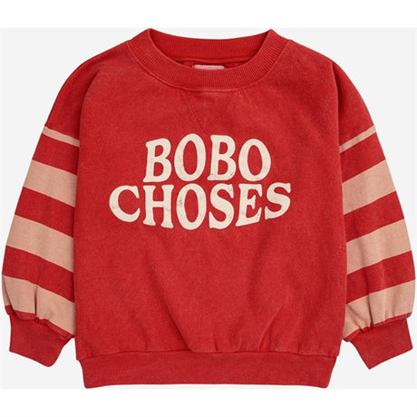 Bobo Choses Stripes Sweatshirt Round Neck Red