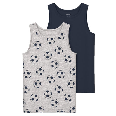 Name it Grey Melange Football Tank Top 2-Pack Noos