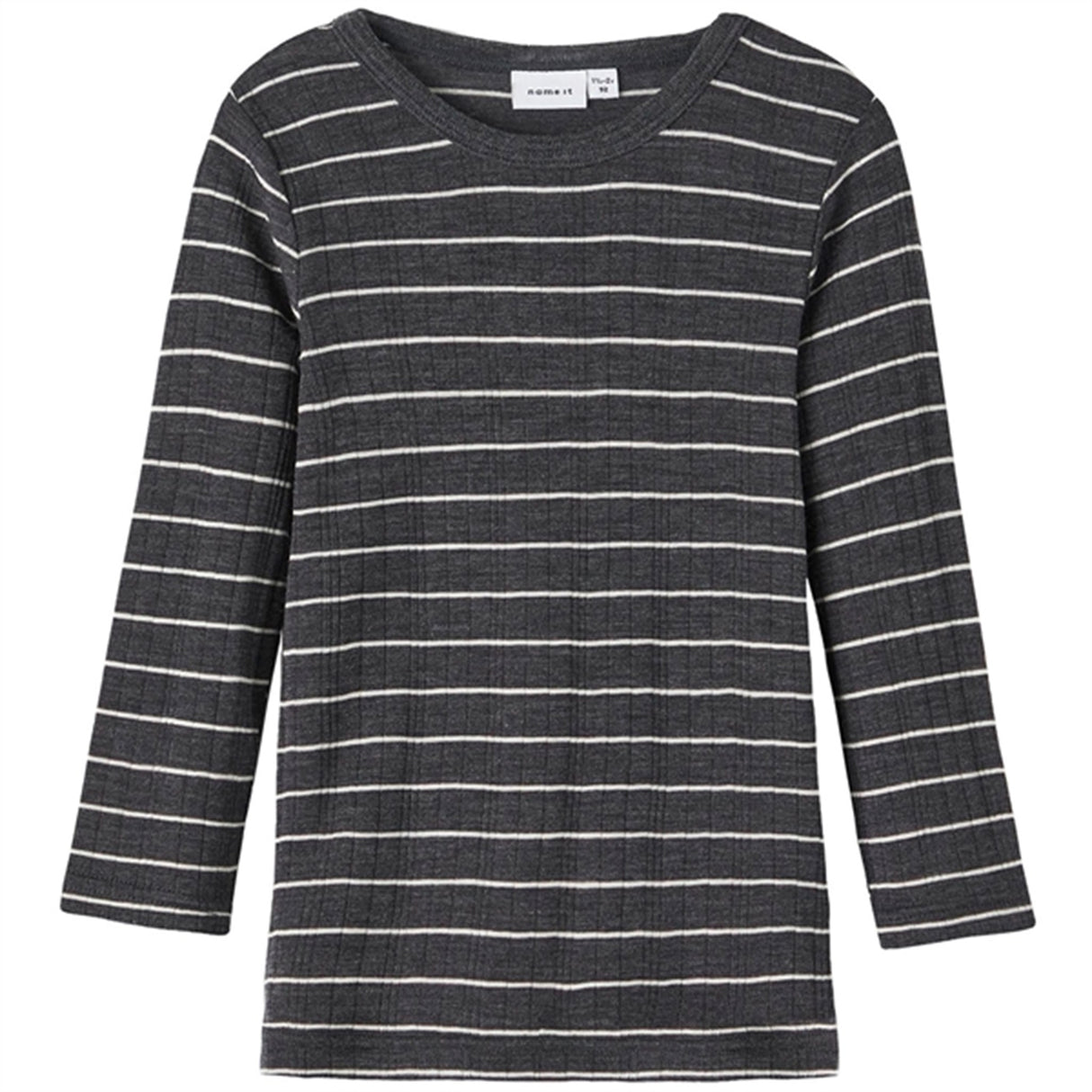 Name it Blue Graphite Stripes Wang Wool Needle Blouse Noos