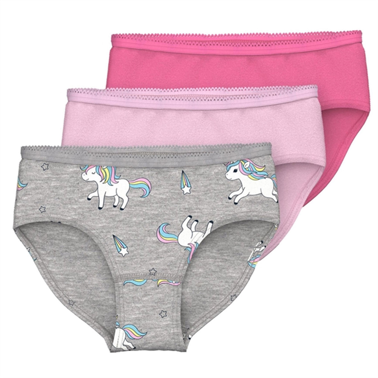 Name it Grey Melange Unicorn Noos Underpants 3-Pack