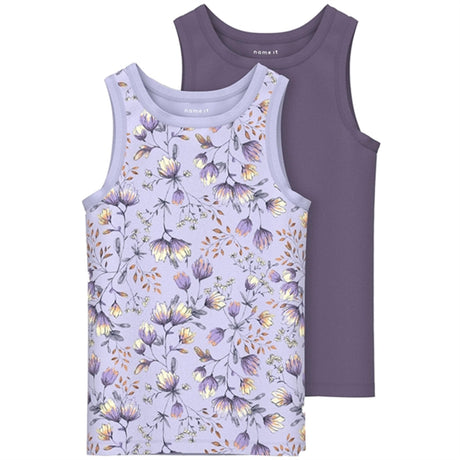 Name it Purple Heather Flower Noos Tank Top 2-Pack