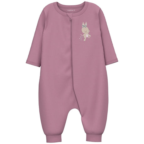 Name it Orchid Haze Nightsuit with Zipper Rabbit Noos