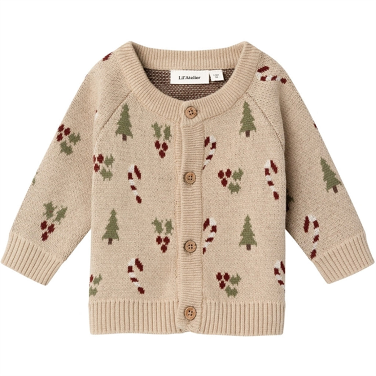 Lil'Atelier Warm Sand Melange Lamao Knit Cardigan