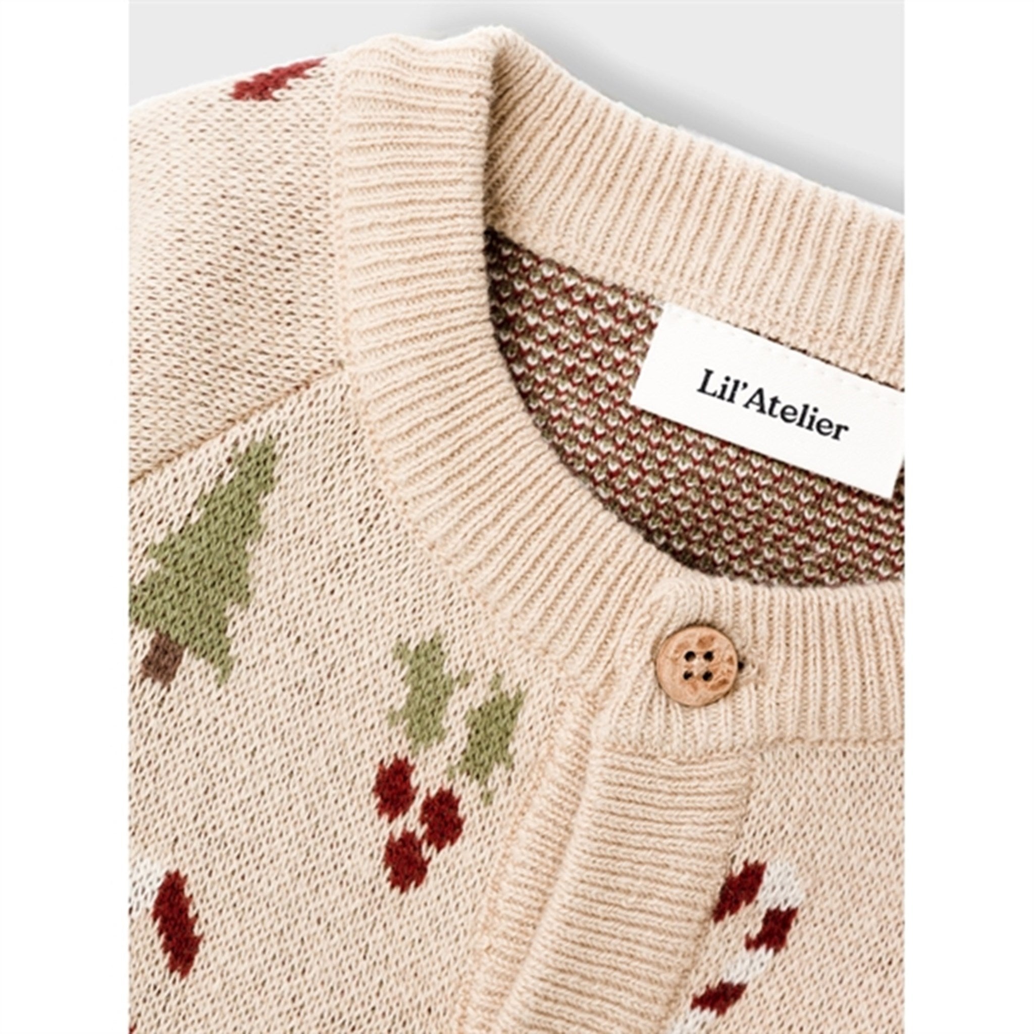 Lil'Atelier Warm Sand Melange Lamao Knit Cardigan