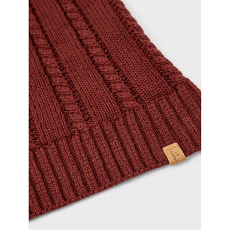 Lil'Atelier Fired Brick Riko Lang Knit Santa Hat