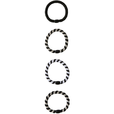 Name it Black Glitter Rise Hair Elastics 4-pack