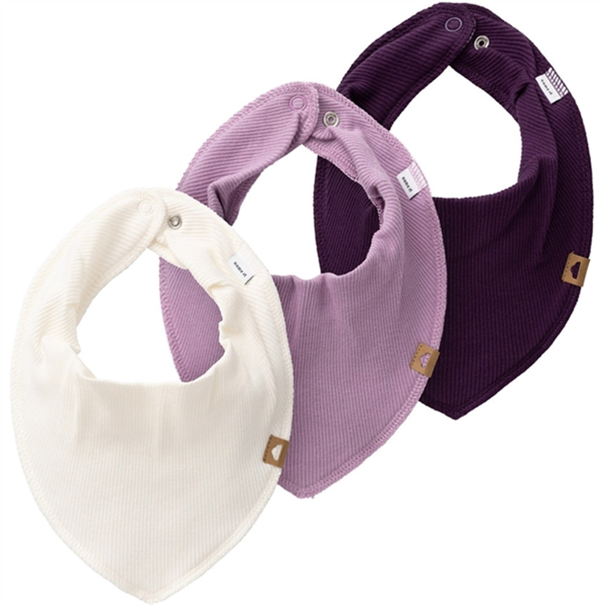 Name it Lavender Mist Yvettesolie Rib Bib 3-pack