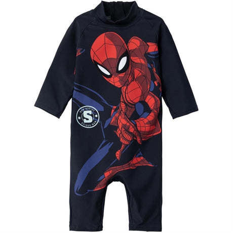 Name it Dark Sapphire Moth Spiderman UV Swim bodysuit