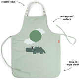 Done by Deer Waterproof Kids Apron Happy Clouds Green