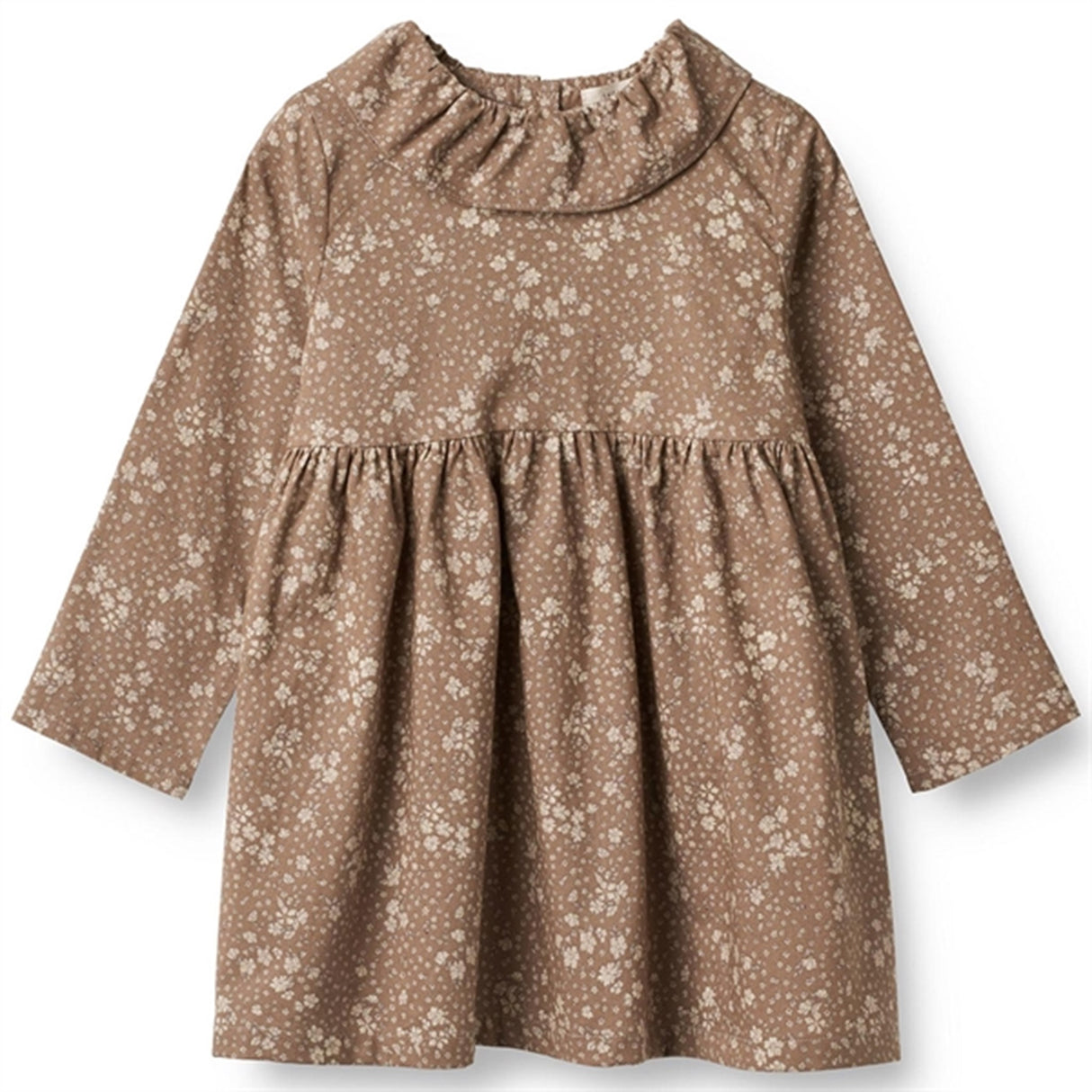 Wheat Cocoa Brown Flowers Violetta Dress