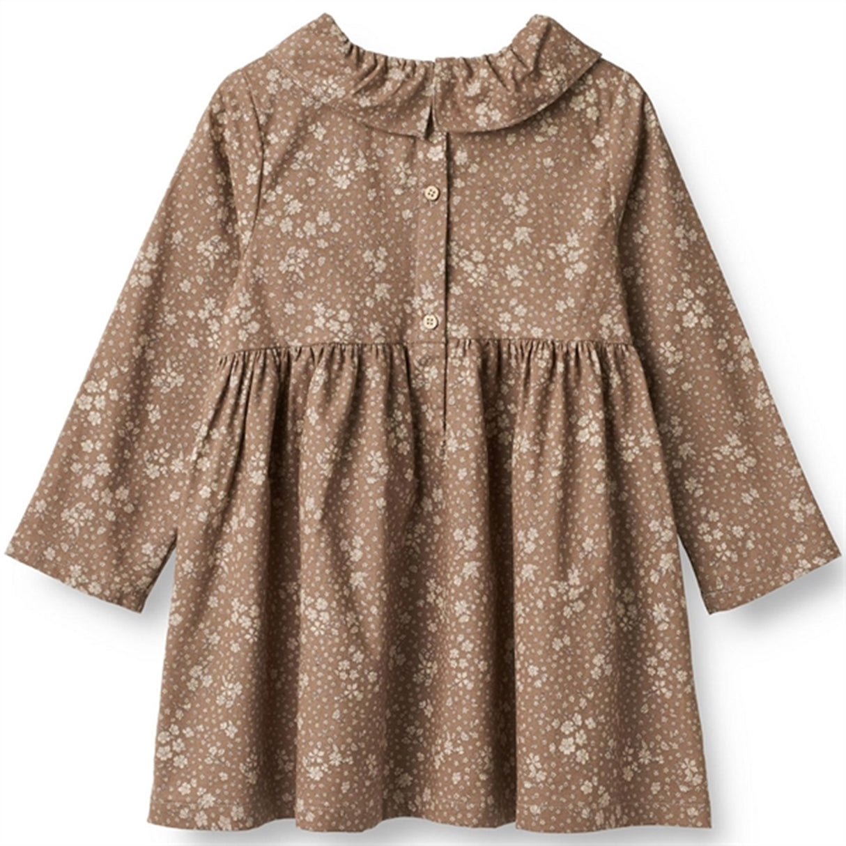 Wheat Cocoa Brown Flowers Violetta Dress 3