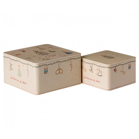 Maileg Metal Box, Ambiance De Noël - 2 Pcs Set