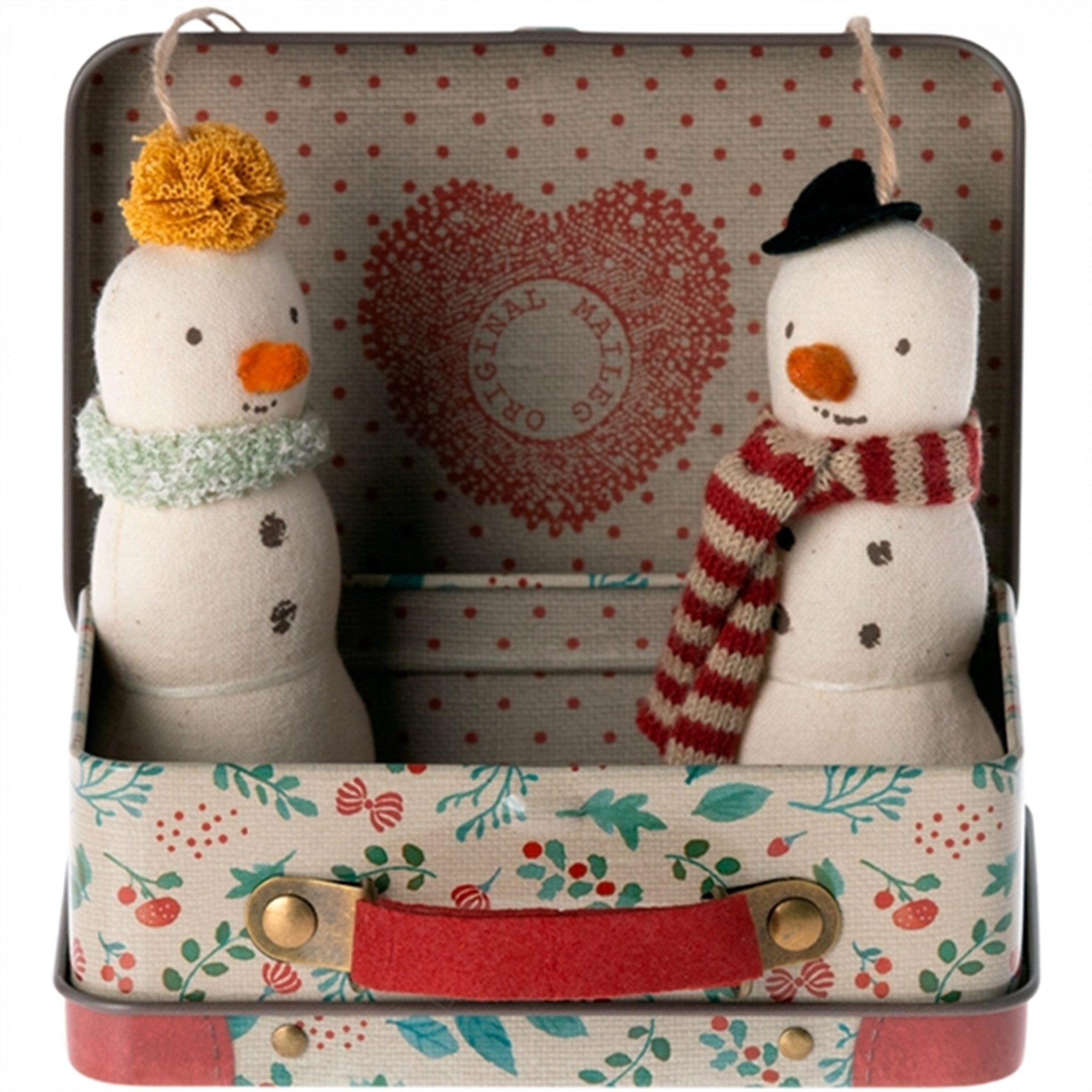 Maileg Snowman Ornament, 2 Pcs In Metal Suitcase 3