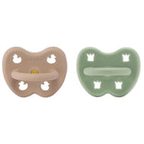 Hevea Pacifier 2-Pack Orthodontic Tan Beige & Moss Green