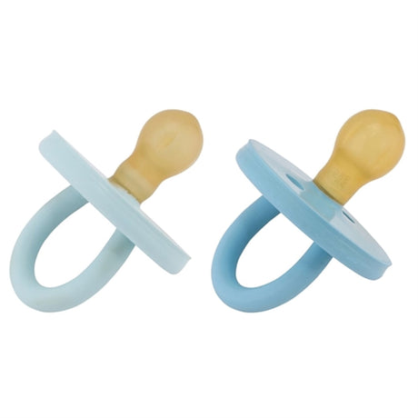 Hevea Bumi Bébé Pacifier Round 2-Pack Sky Blue & Denim