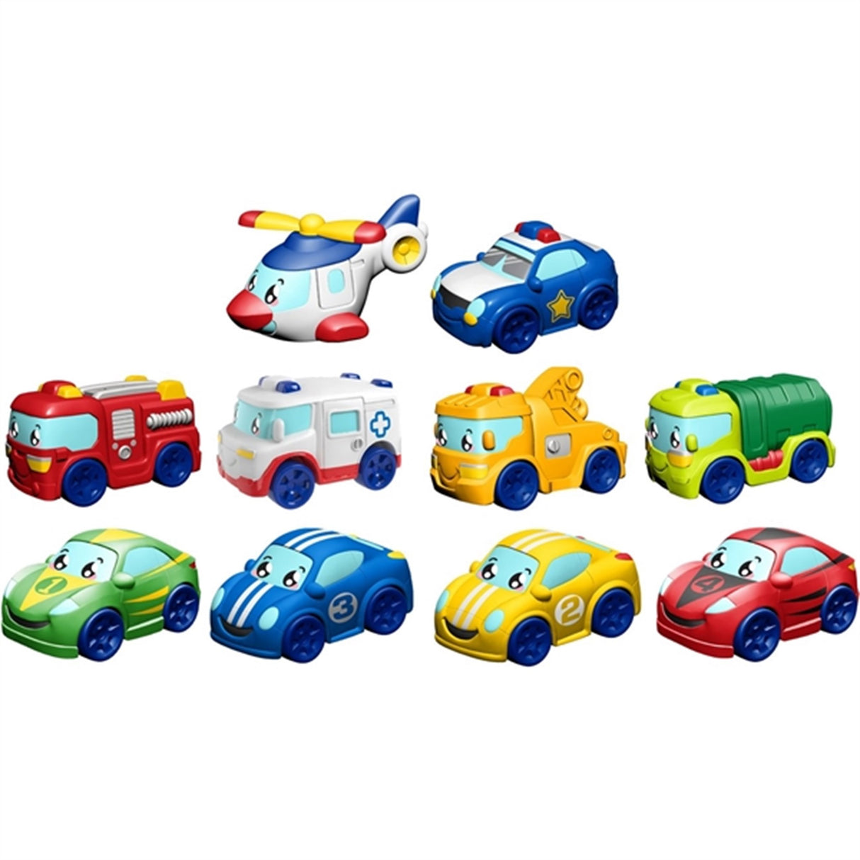 Tiny Teamsterz 3 PK - Car, Tow Truck & Garbage Truck