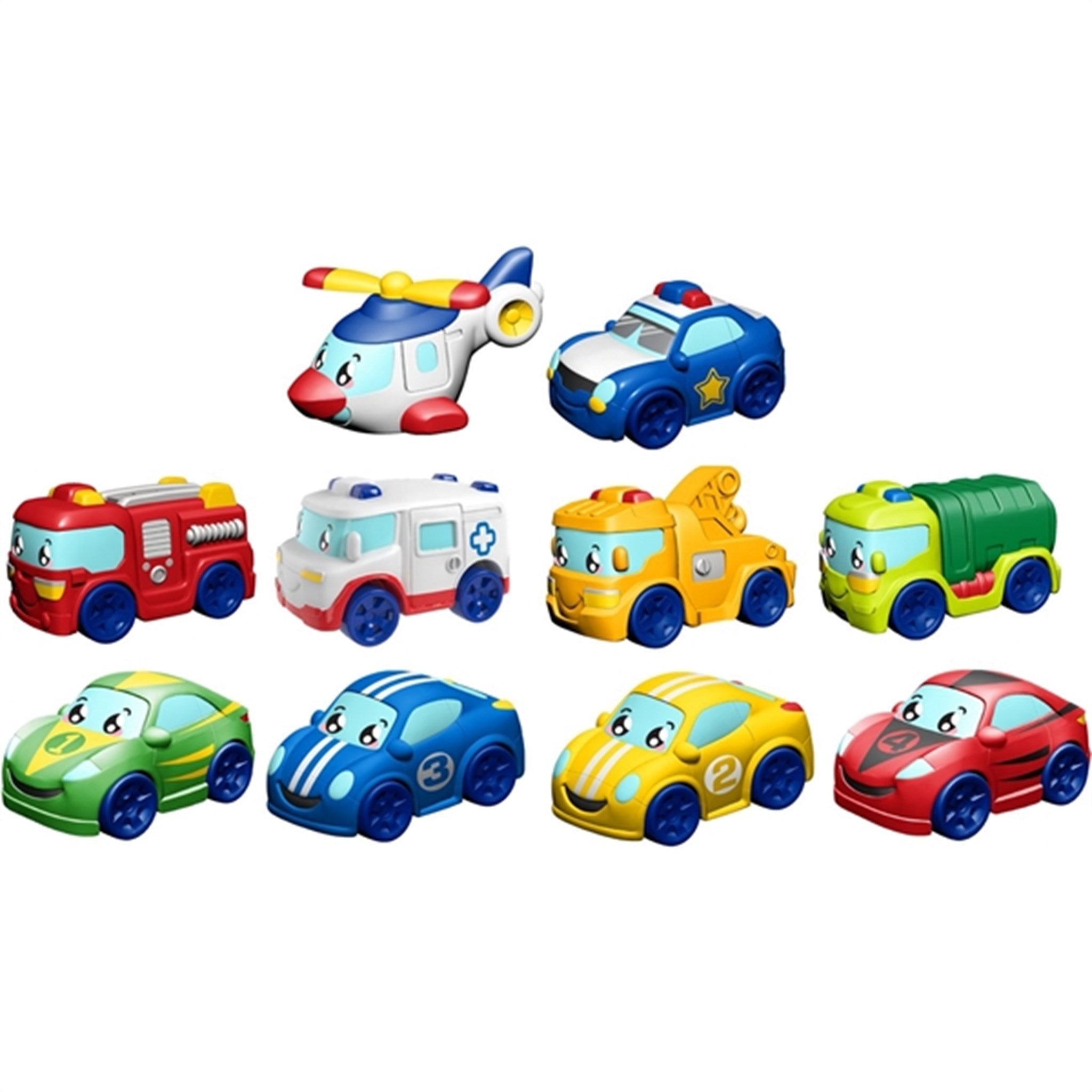 Tiny Teamsterz 3 PK - Car, Garbage Truck & Racing Car 2