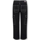 Kids ONLY Black Denim Daniella Straight Cargo Denim Jeans