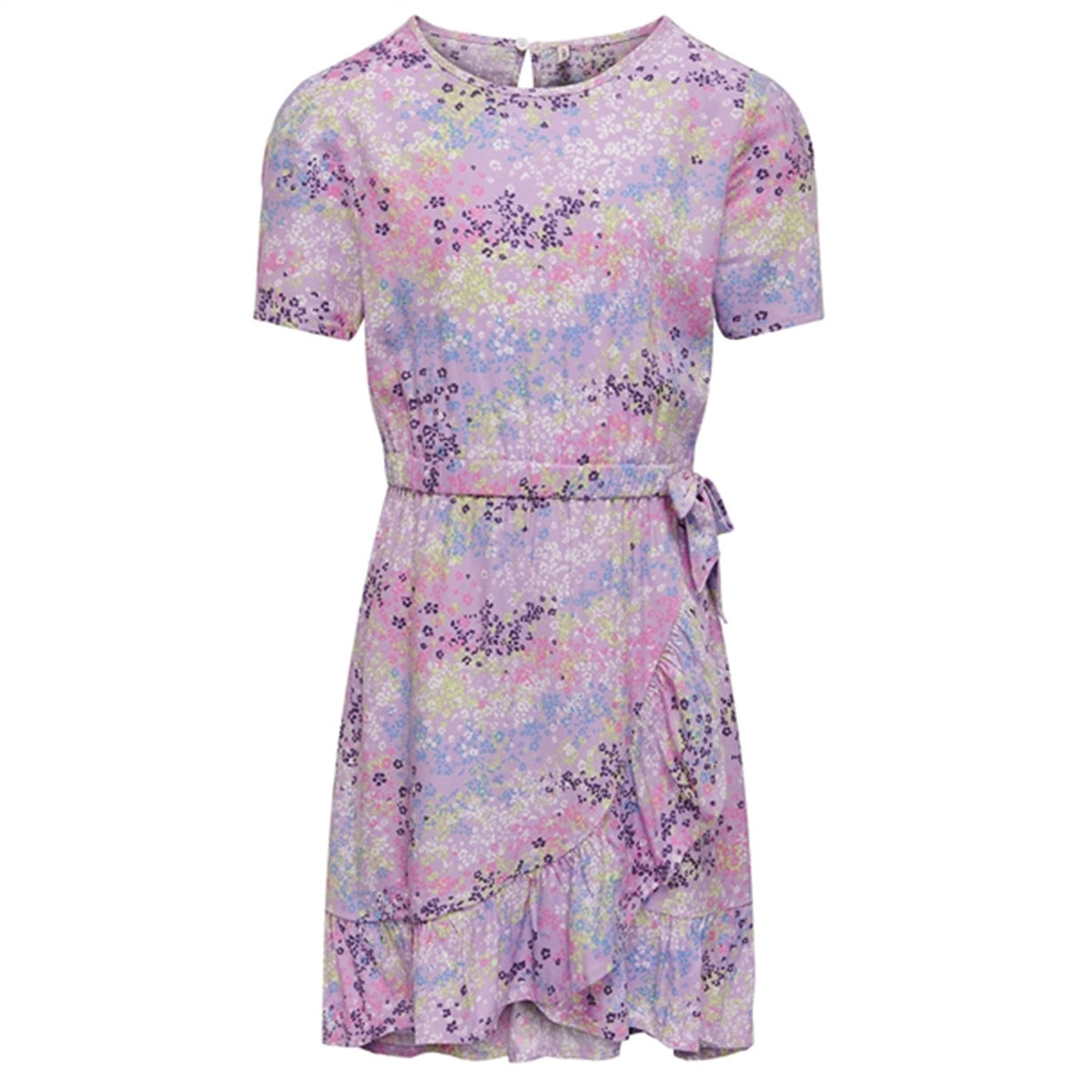 Kids ONLY Purple Rose w. Wild Ditsy Anna Fake Wrap Dress