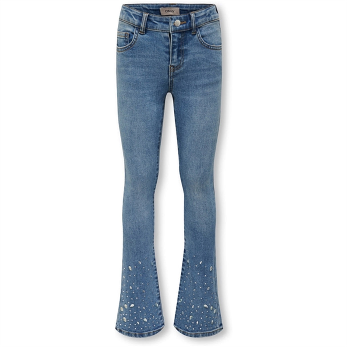 Kids ONLY Medium Blue Denim Rachel Flared Rhinestone Denim Jeans