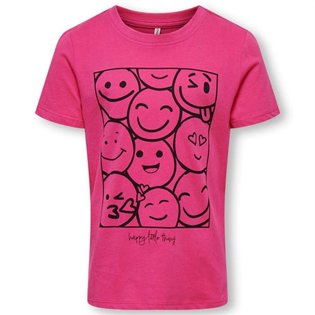 Kids ONLY Fuchsia Purple Smil Happy T-Shirt