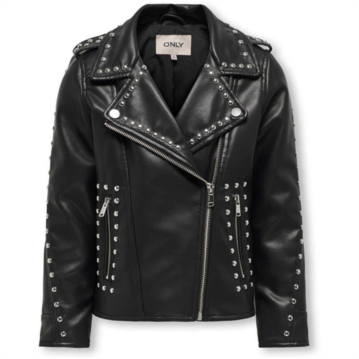 Kids ONLY Black Sia Studded Faux Leather Biker Jacket