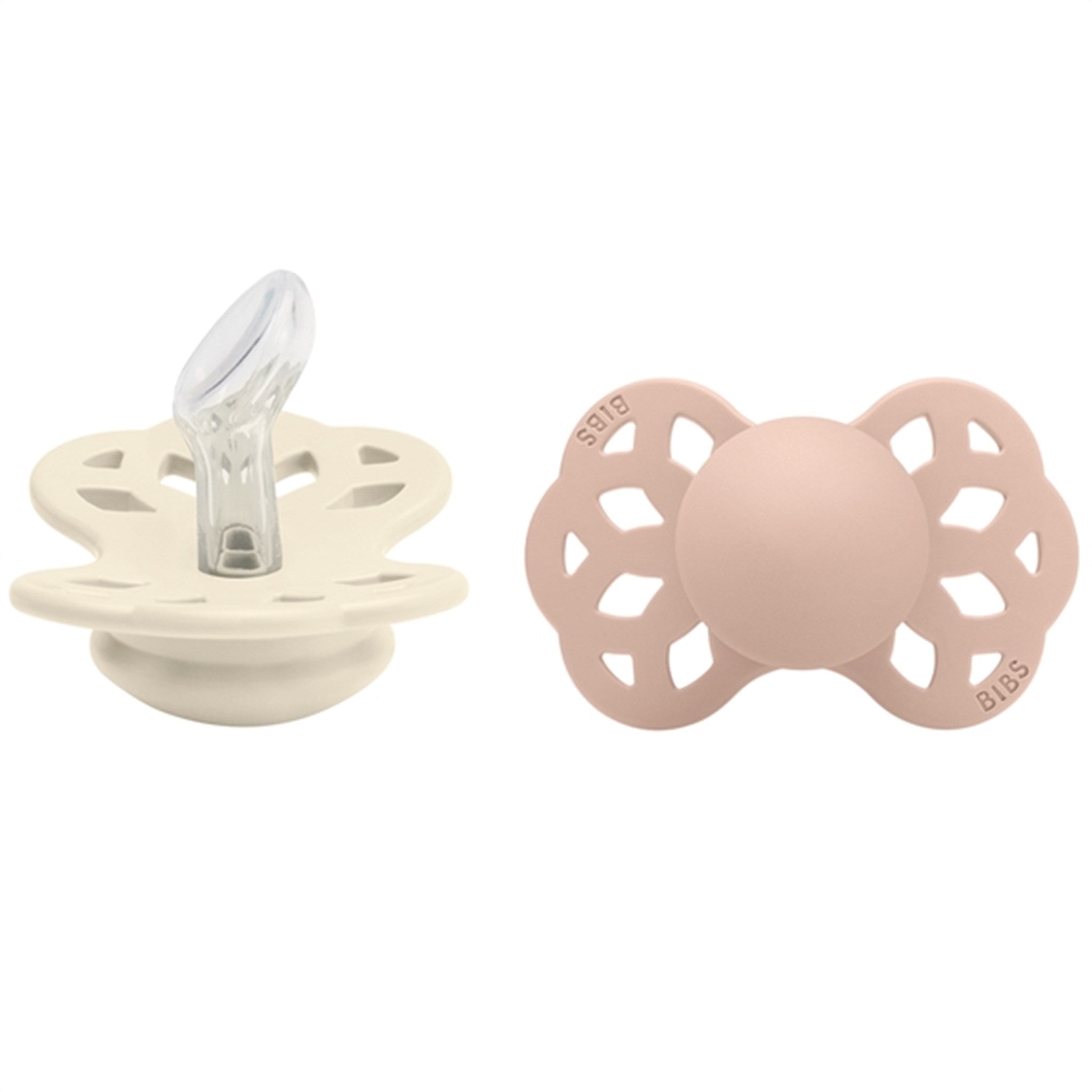 Bibs Infinity Silicone Pacifier 2-pack Ivory/Blush