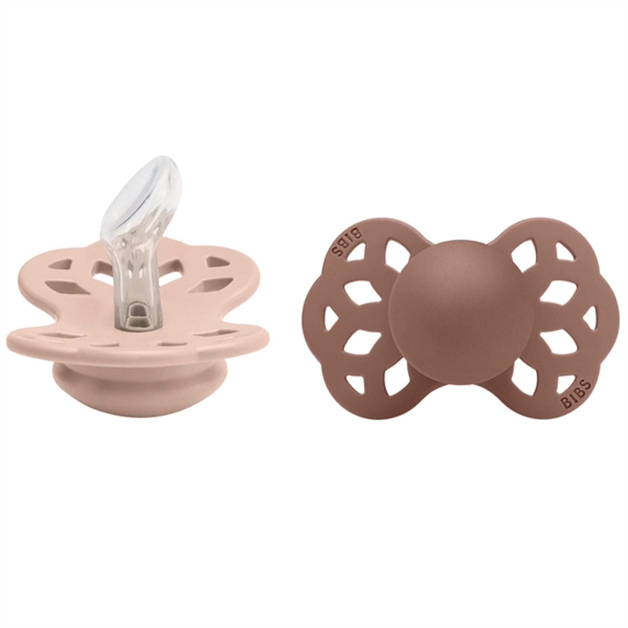 Bibs Infinity Silicone Pacifier 2-pack Blush/Woodchuck