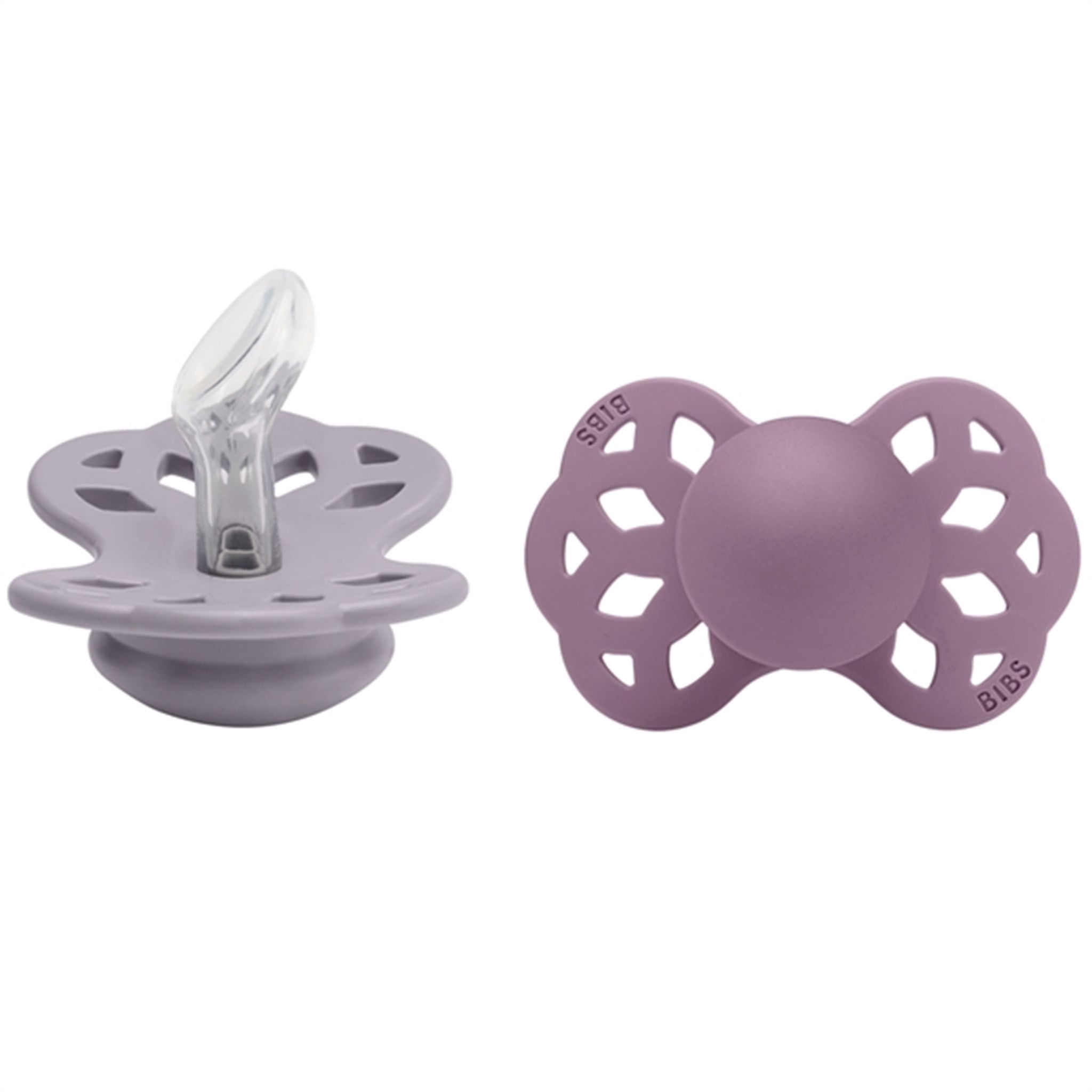 Bibs Infinity Silicone Pacifier 2-pack Fossil Grey/Mauve