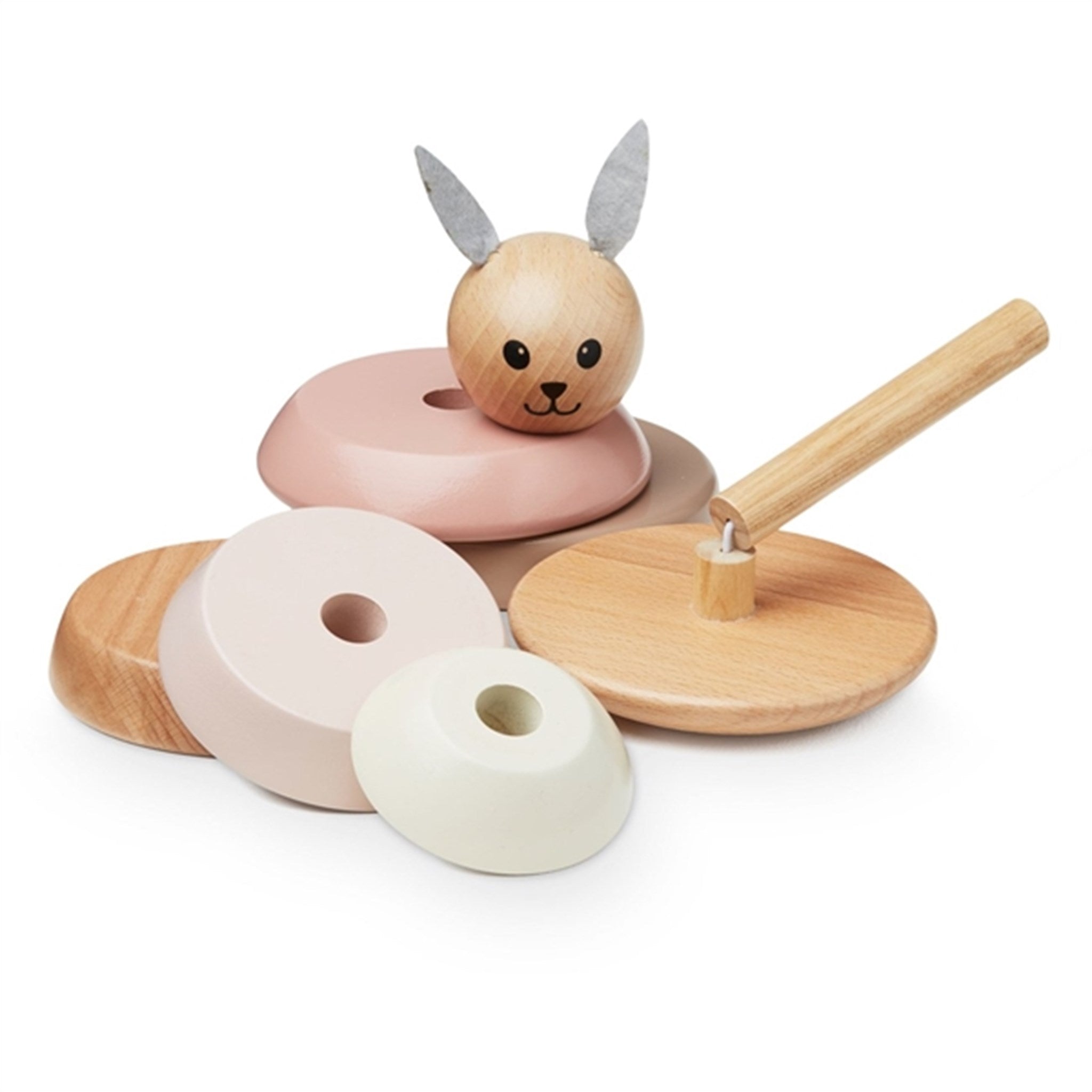 Cam Cam Copenhagen Stacking Toy Bunny Natural Wood/ Rose 4