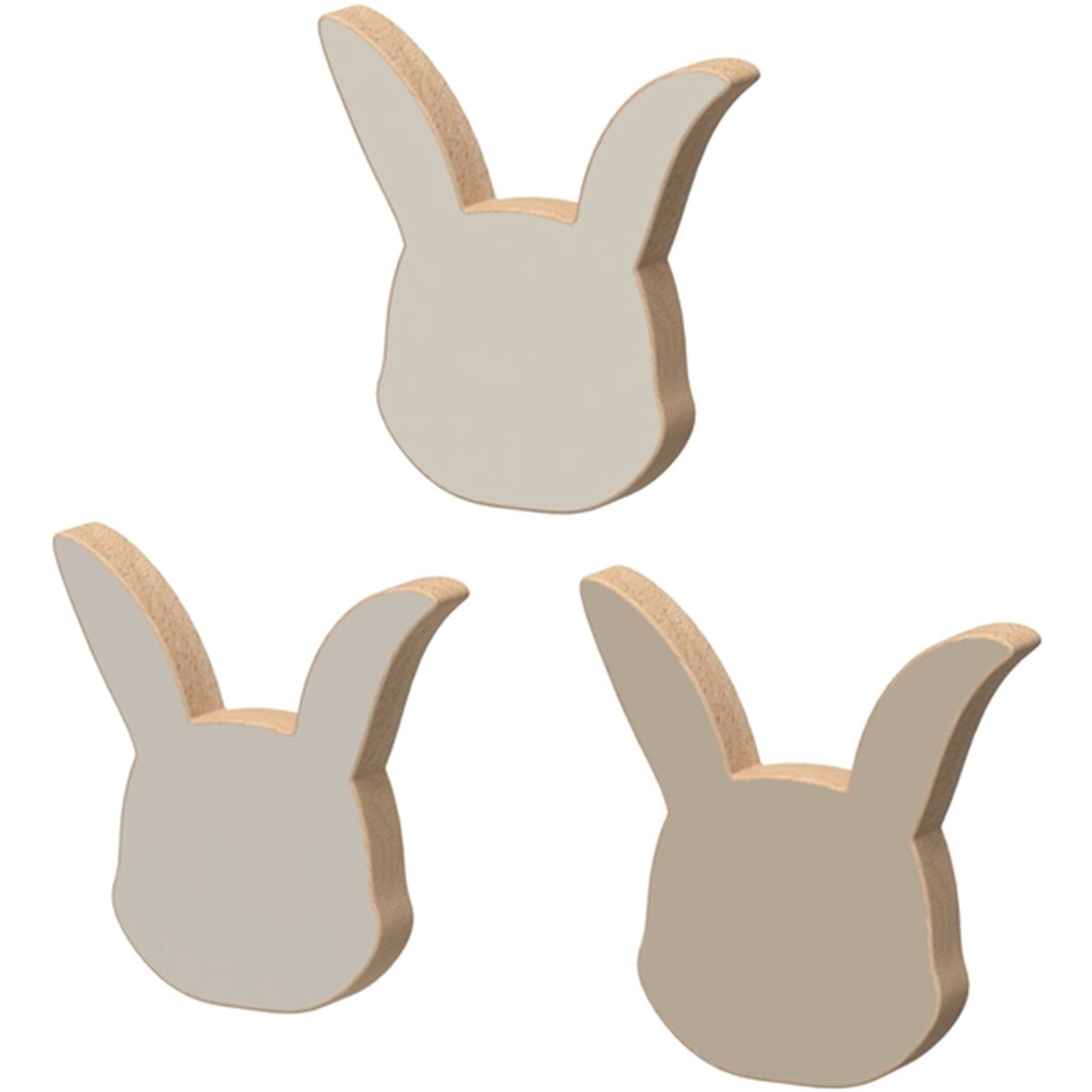 Cam Cam Copenhagen Wooden Hooks Bunny 3-pack Dove Mix