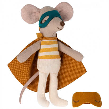 Maileg Super Hero Mouse, Little Brother In Matchbox