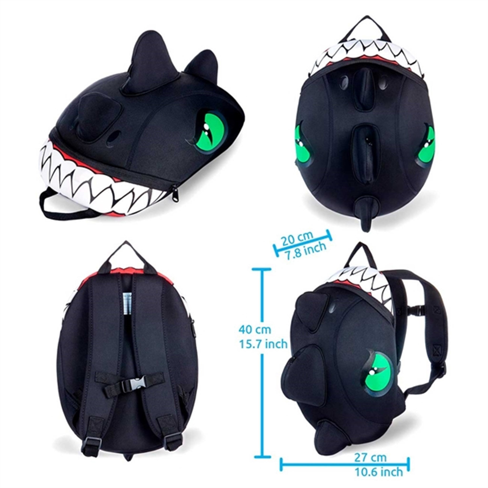 Crazy Safety Dragon Backpack Black 2