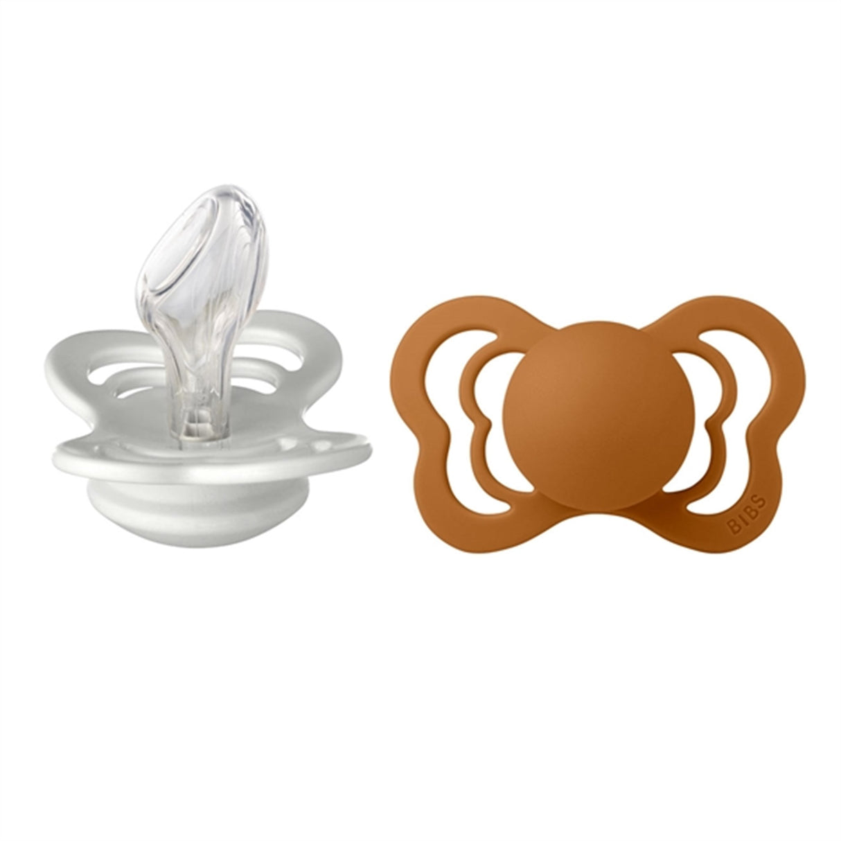 Bibs Couture Silikone Pacifiers 2-pak Anatomical Haze/Caramel