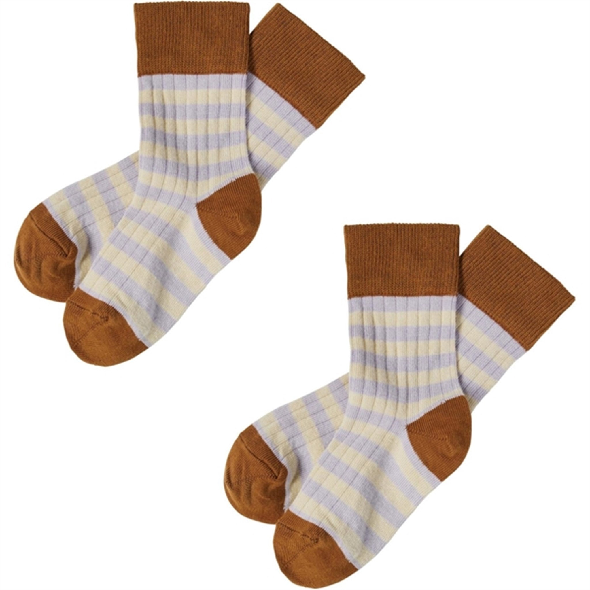 FUB Rust/Heather 2-pack Classic Striped Socks