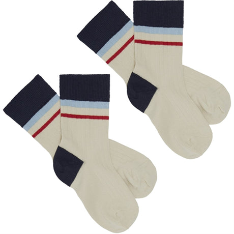 FUB 2-Pack  Color Block Socks Ecru