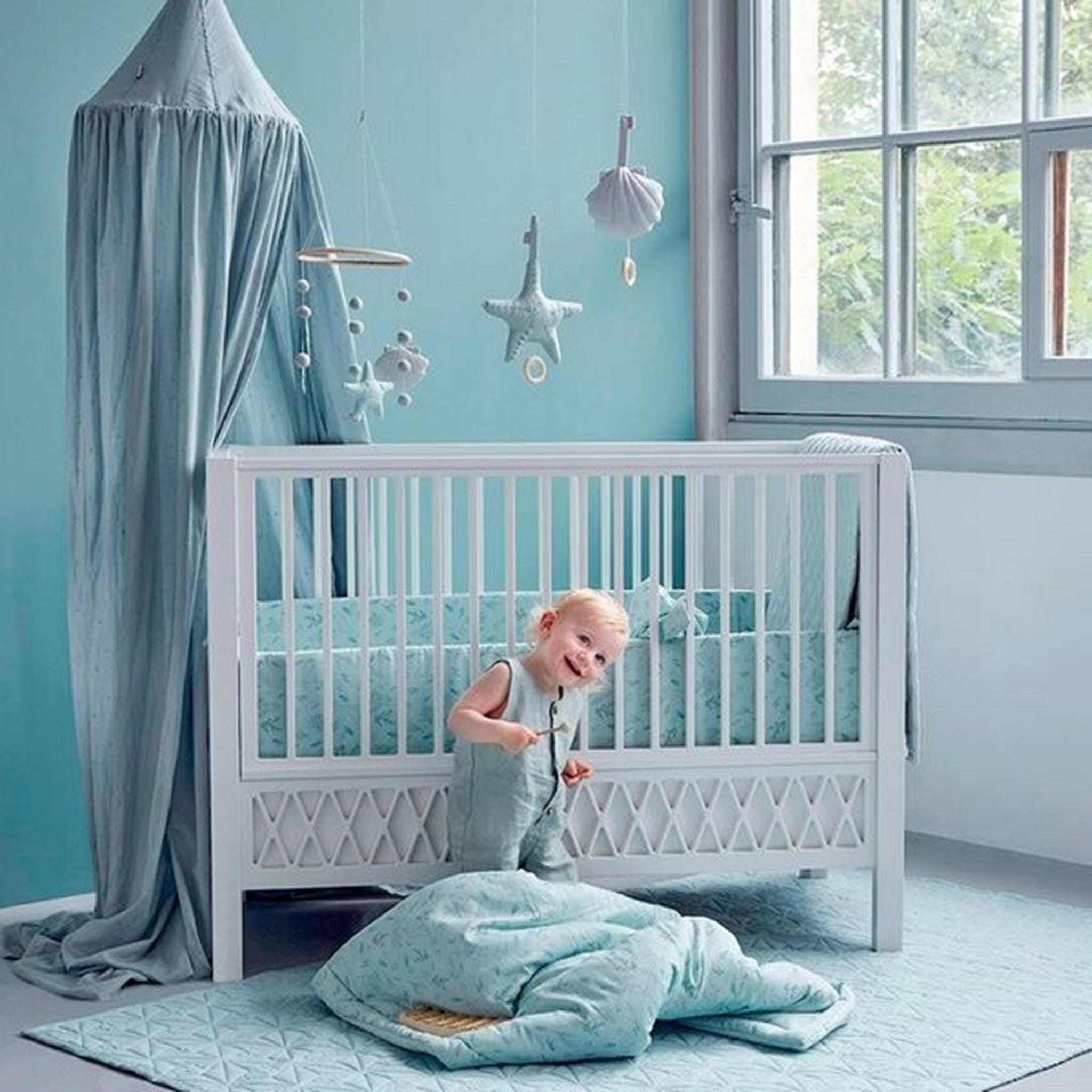 Cam Cam Copenhagen Harlequin Baby Bed White 2
