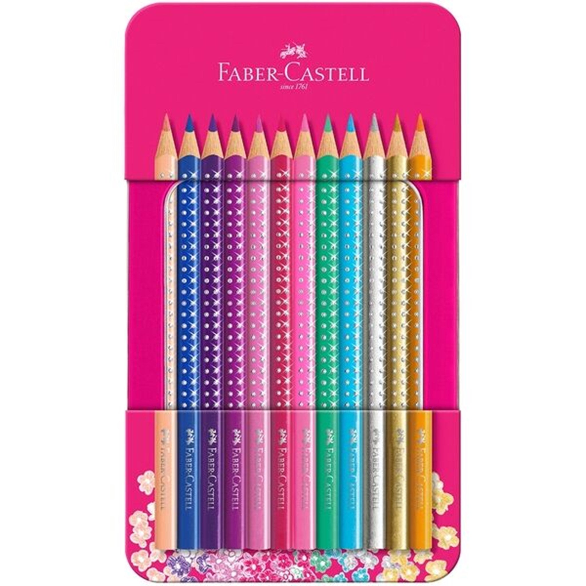 Faber Castell Sparkle Pencil Tin 12 Colour Pencils