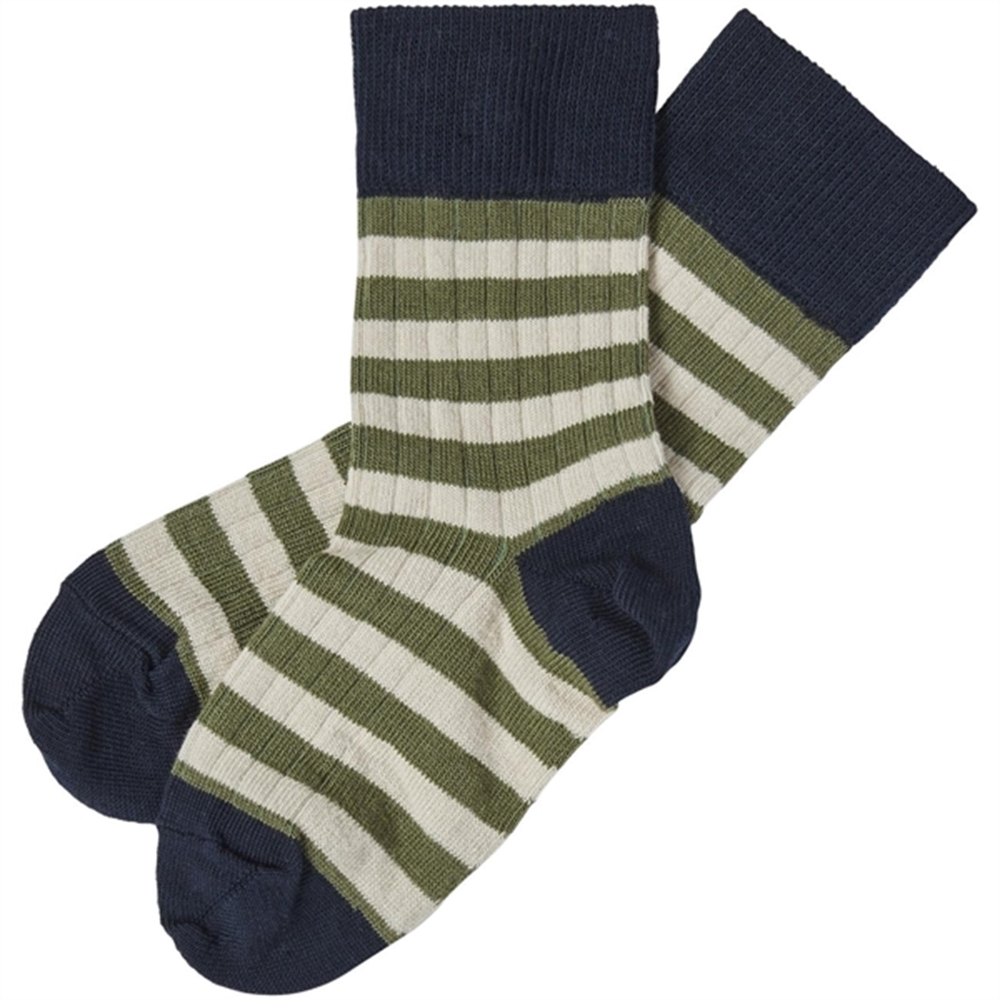 FUB Dark Navy/Olive 2-pack Classic Striped Socks 2