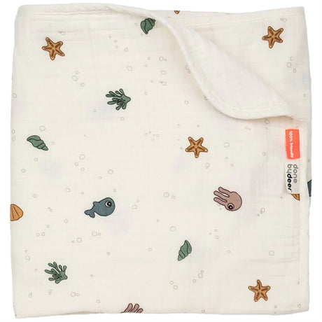 Done by Deer Waffle Blanket GOTS Sea Friends Beige