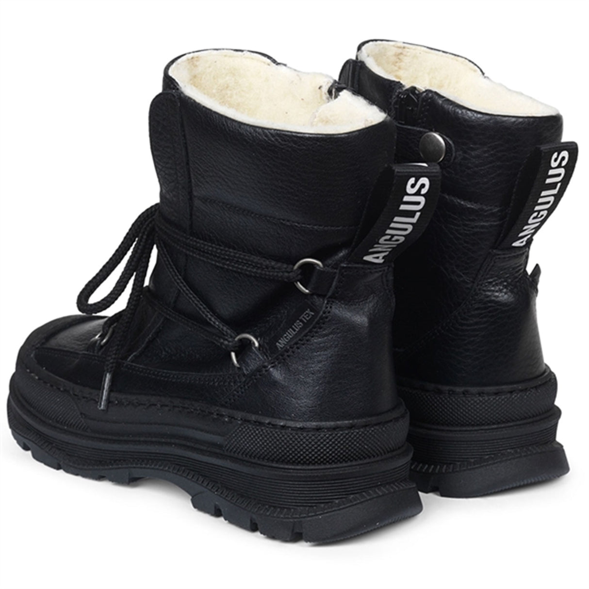 Angulus Tex Boots w Tie And Zipper Black 2