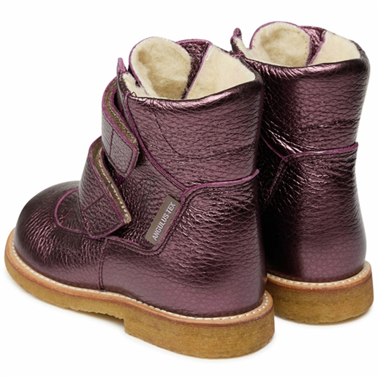 Angulus Tex Boots w Velcro Plum Shine 3