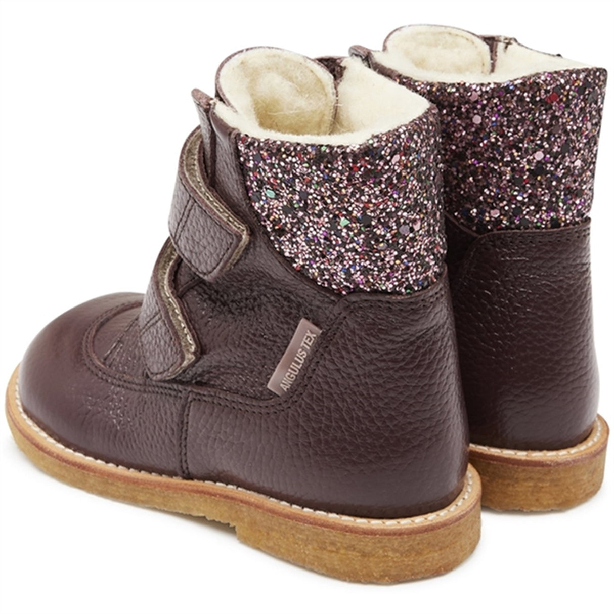 Angulus Tex-Boots With Velcro Bordeaux/Bordeaux Multi Glitter 3